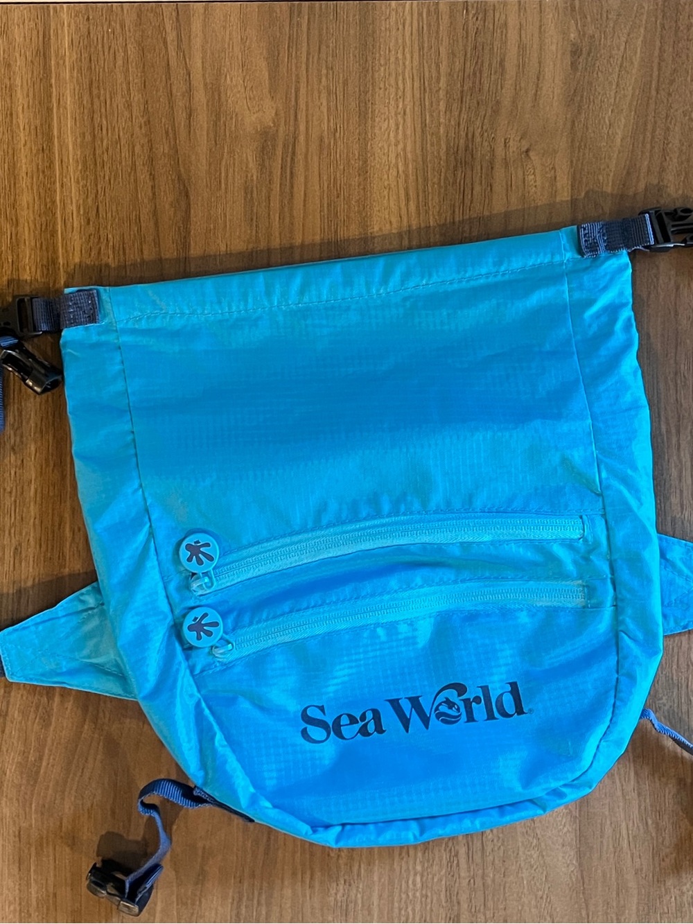 Sea World Waterproof Lightweight Waist Pack Bag Bright Teal Turquoise Navy Blue